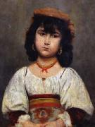 Ion Georgescu Portrait of a Little Girl oil painting reproduction